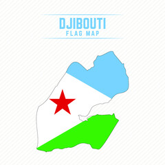 Flag Map of Djibouti. Djibouti Flag Map