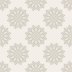 Beige seamless pattern with ornament. Good for clothing, textiles, backgrounds and prints. Vector illustration.