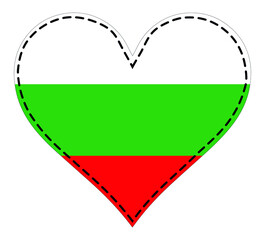 Heart in patchwork technique Flag of Bulgaria