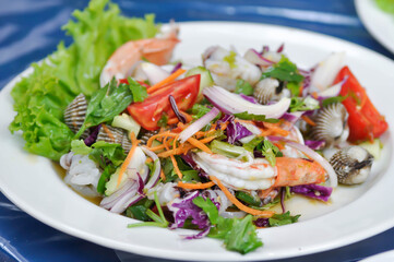 spicy salad or spicy seafood salad, Thai salad