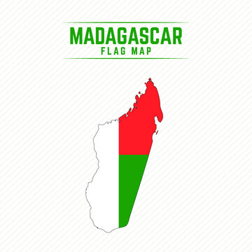 Flag Map of Madagascar. Madagascar Flag Map