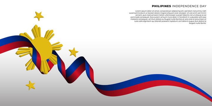 Philippines Independence Day design with flying ribbon