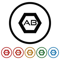 AB letter Type Logo Design color set
