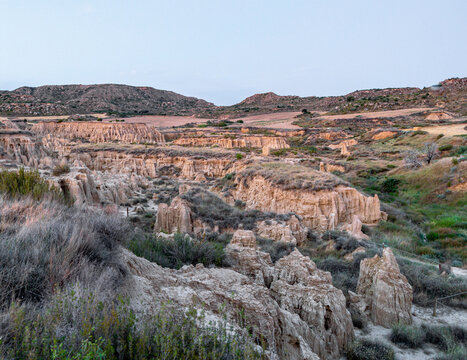 Aguarales de Valpalmas, town located in Aragon, architecture formed by water, walk through nature
