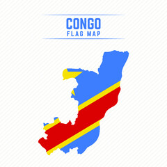 Obraz premium Flag Map of the Democratic Republic of the Congo. the Democratic Republic of the Congo Flag Map