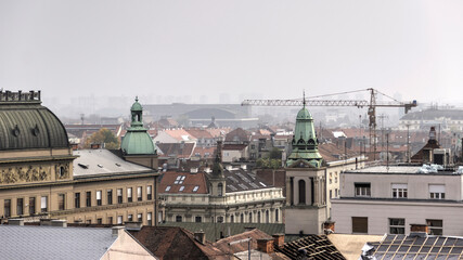 Fototapeta na wymiar Croatia - Panoramic view of Zagreb downtown
