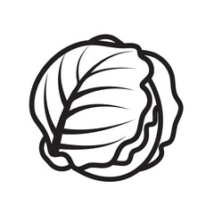 simple image cabbage icon black