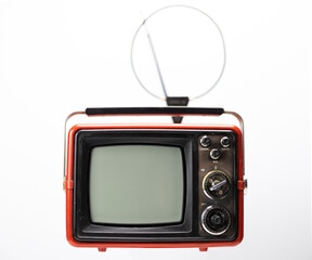 Retro television with blank screen