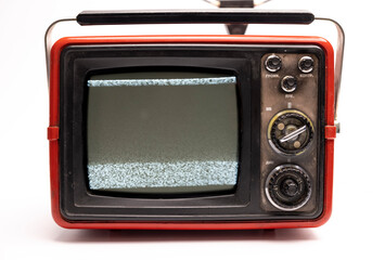 Retro television with static on the screen