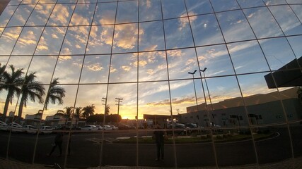 sunset window reflex