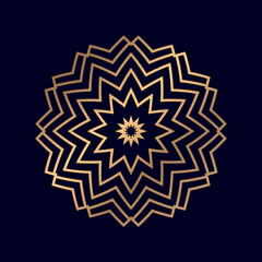 Golden floral luxury mandala. Oriental silhouette ornament mandala Vector abstract background.