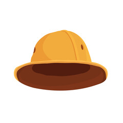 
Cartoon safari hat. Pith helmet for tourists, hunters and explorers. Vector illustration in flat style.