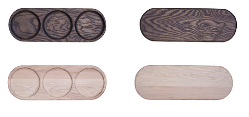 Wooden boards isolated on a white background.
