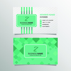 Green Mosaic Business Card Template