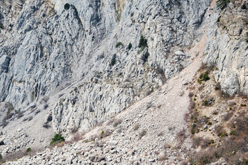 Close-up gray mountains form a natural, beautiful backdrop. Beautiful mountain background