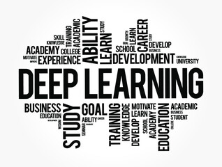 Deep Learning word cloud collage, education concept background