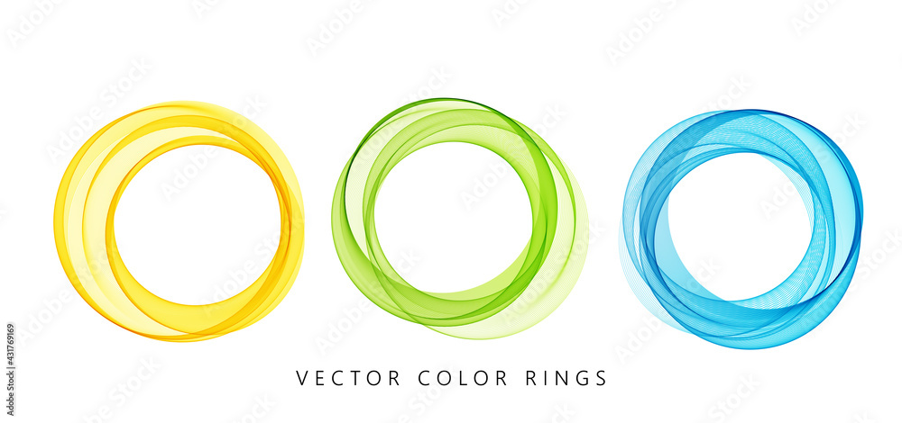 Aufkleber Vector abstract colorful round lines isolated on white background. Design element for modern concept.