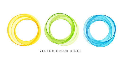 Vector abstract colorful round lines isolated on white background. Design element for modern concept. - 431769169