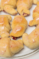 Homemade croissants with jam. 