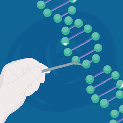 medical hand and dna