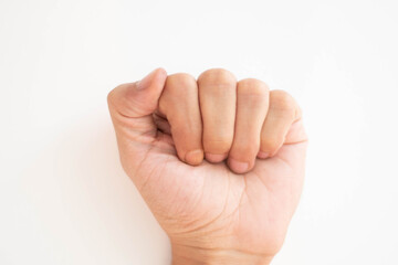fist in a white background
