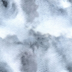 Grey white seamless watercolor pattern background and tie-dye texture