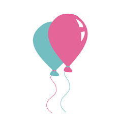 Pink and blue ball. Gender Reveal Balloon. festive decor. Flat icon