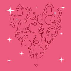 arrows in heart shape