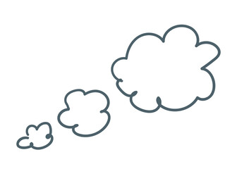 set of speech bubbles different size. smog automobil handdrawn gray color Monochrome vector elements