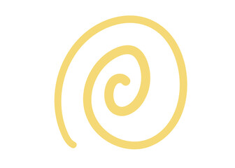 yellow textured line in spiral sun on white background. handdrawn vector doodle