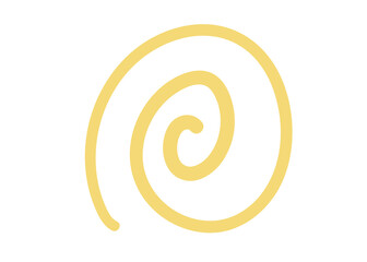 yellow textured line in spiral sun on white background. handdrawn vector doodle