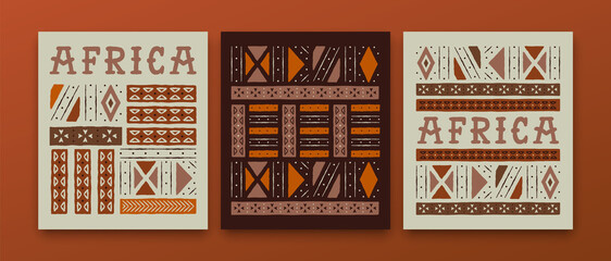 Africa culture ethnic tribal art african card set