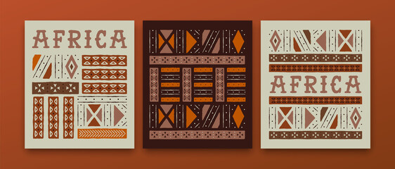 Africa culture ethnic tribal art african card set © Cienpies Design