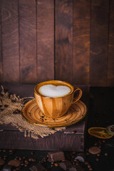 Cup of coffee drink on beautiful background