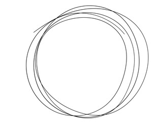 hand drawn ring scribble . abstract circle frame in doddles style. Lateen design element. Continuous line. Vector illustration. isolated
