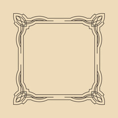 Art deco frame. Artwork graphic pattern culture. Orante wedding invintation. Vintage retro style banner or label design. design object