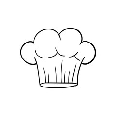 Cook chef hat or cap in outline sketch cartoon style. Coloring  hand drawn kitchen staff uniform headwear for restaurant or cafe
