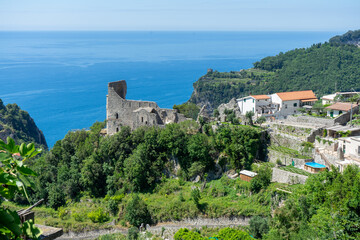 Fototapeta na wymiar Italy Trekking Amalfi Coast Basilica Sant'Eustacchio