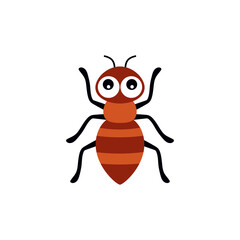 vector illustration with cartoon ant isolated on white