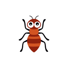 vector illustration with cartoon ant isolated on white