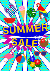 サマーセール　広告イラスト