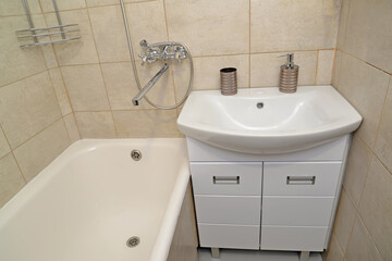 Floor cabinet in the bathroom