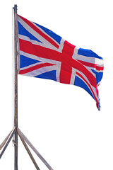 Great britain flag waving on white background