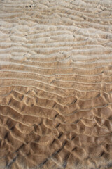 prints of waves, traces of water in the sand.