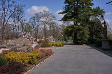 Prague, Czech Republic - April 23, 2021 - spring in the Royal Garden at Prague Castle