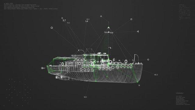 Ship UI Animation. HUD Ship Scanning.