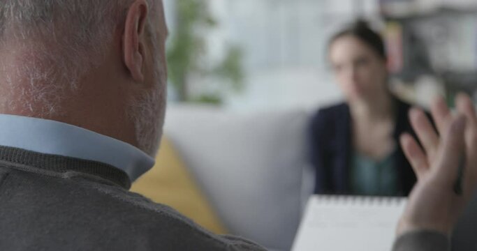 Young woman attending a psychotherapy session