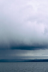 Rain above Lake Mjøsa in spring.
