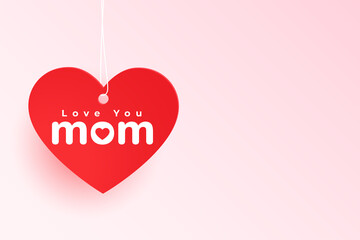 Love You Mom Heart Tag Mothers Day