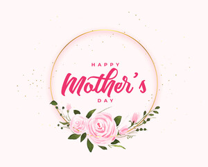 Happy Mothers Day Flower Card Frame Design